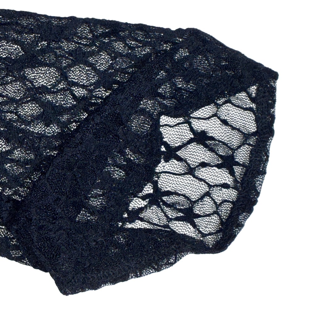 Edikted Black Star Lace Sheer Long Sleeve Deep V-Neck Top XS NWT Goth Whimsigoth - Picture 7 of 9